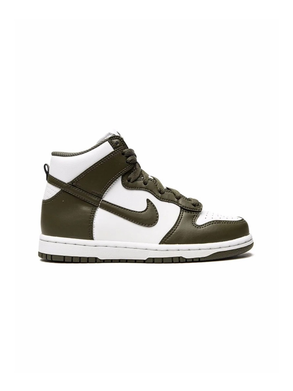 Nike Dunk High Kids White Olive Green Sneakers Size 13C DD2314-105